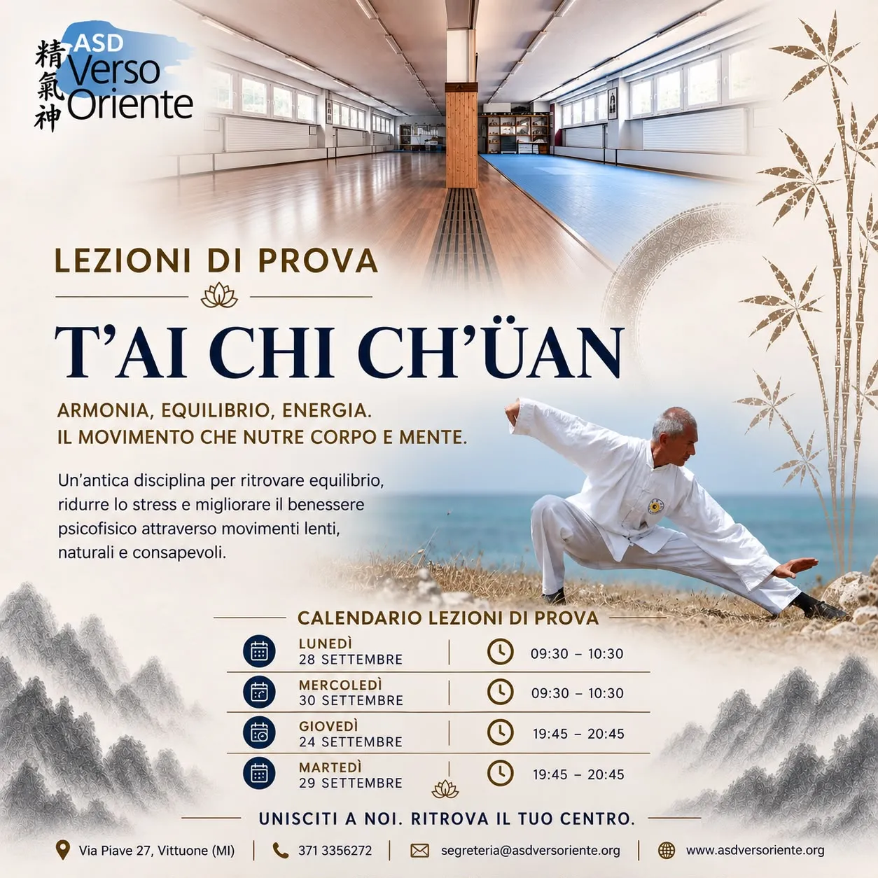 T’ai Chi Ch’üan – calendario delle lezioni di prova di settembre